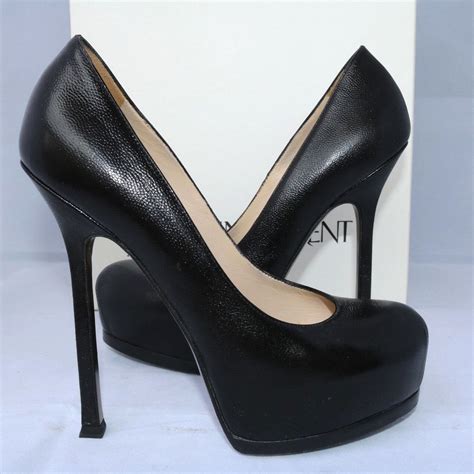 black ysl platform heel|YSL heels images.